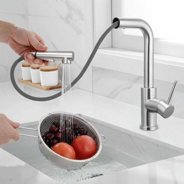 Wasserhahn Küche Ausziehbar, BONADE Küchenarmatur mit Brause, Mischbatterie Küche 360° Schwenkbar，Ar