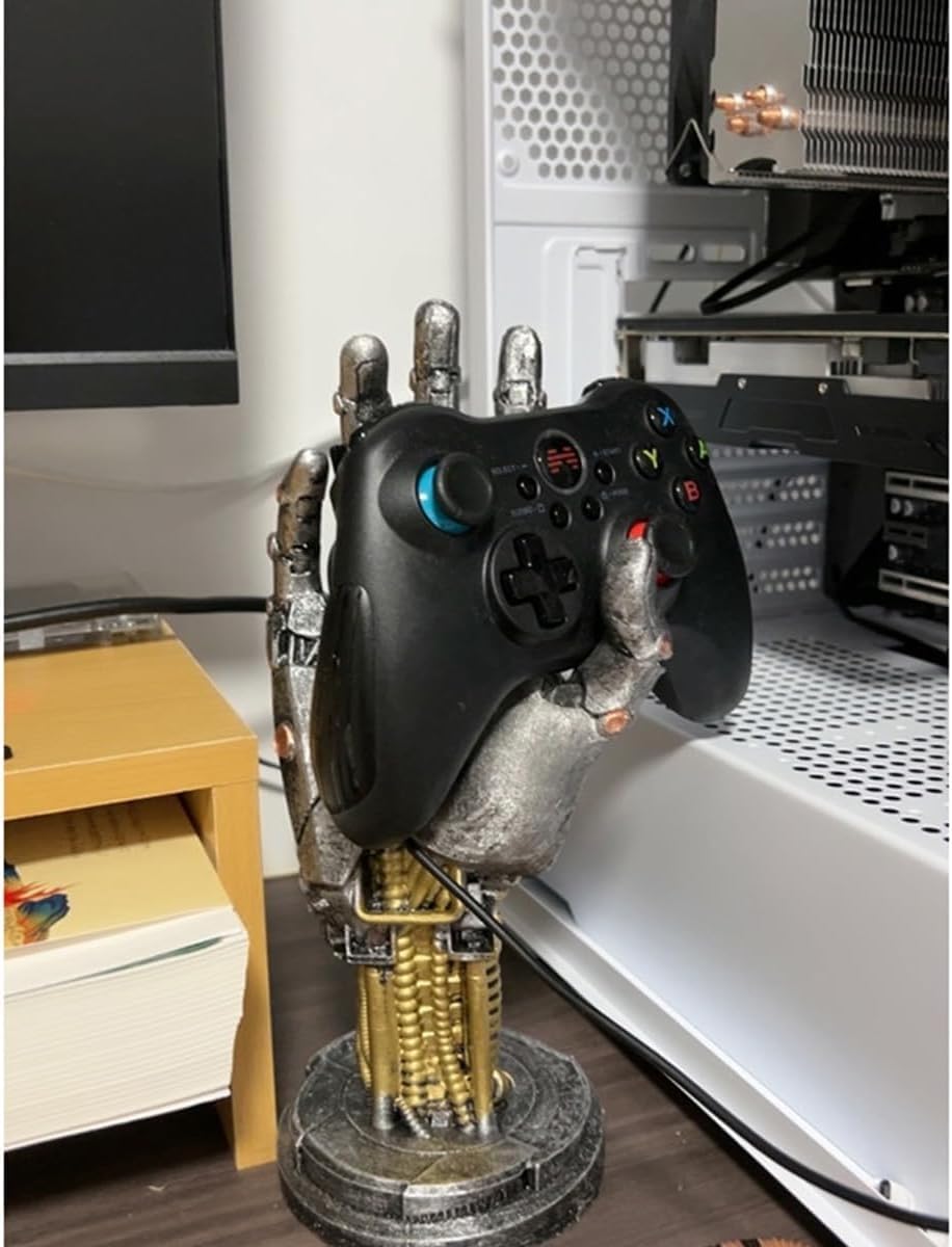 Cyberpunk Kopfhörerständer – Gaming Headset Halterung und Controller Ständer – Futuristisches Harzde