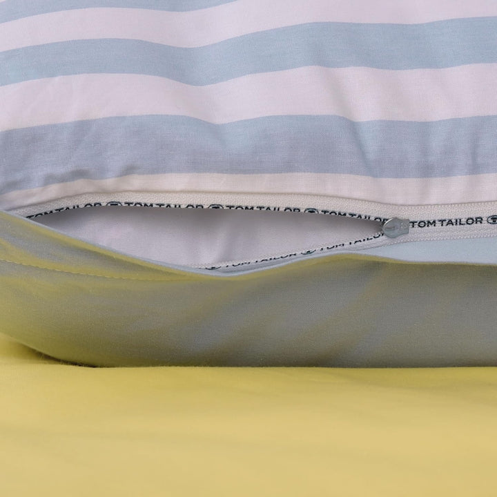 TOM TAILOR Melange-Bettwäsche Ky Blue & Light Lemon 40x60 cm + 100x135, Ky Blue & Light Lemon 40x60