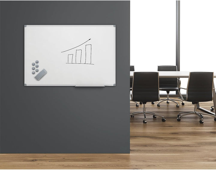 MAUL Whiteboard MAULstandard 60 x 90 cm | Magnettafel mit Ablageschale für Whiteboard Marker | elega