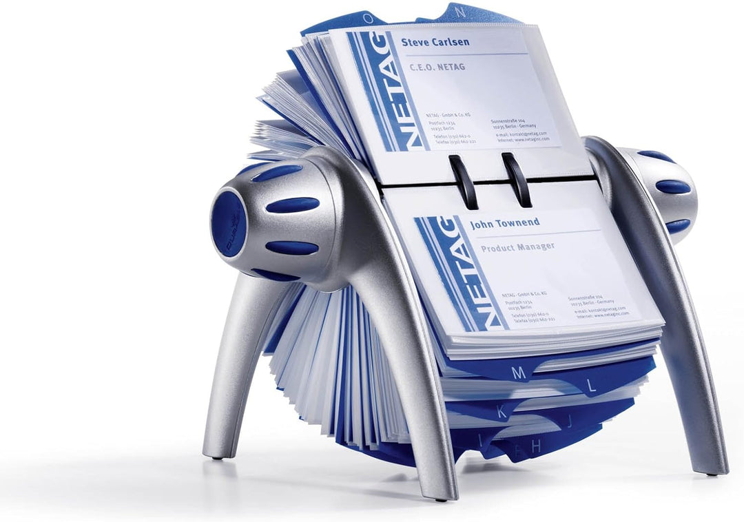 Durable Rollkartei Visifix Flip Vegas, für 400 Visitenkarten, Register A-Z, silber, 241723 Visitenka