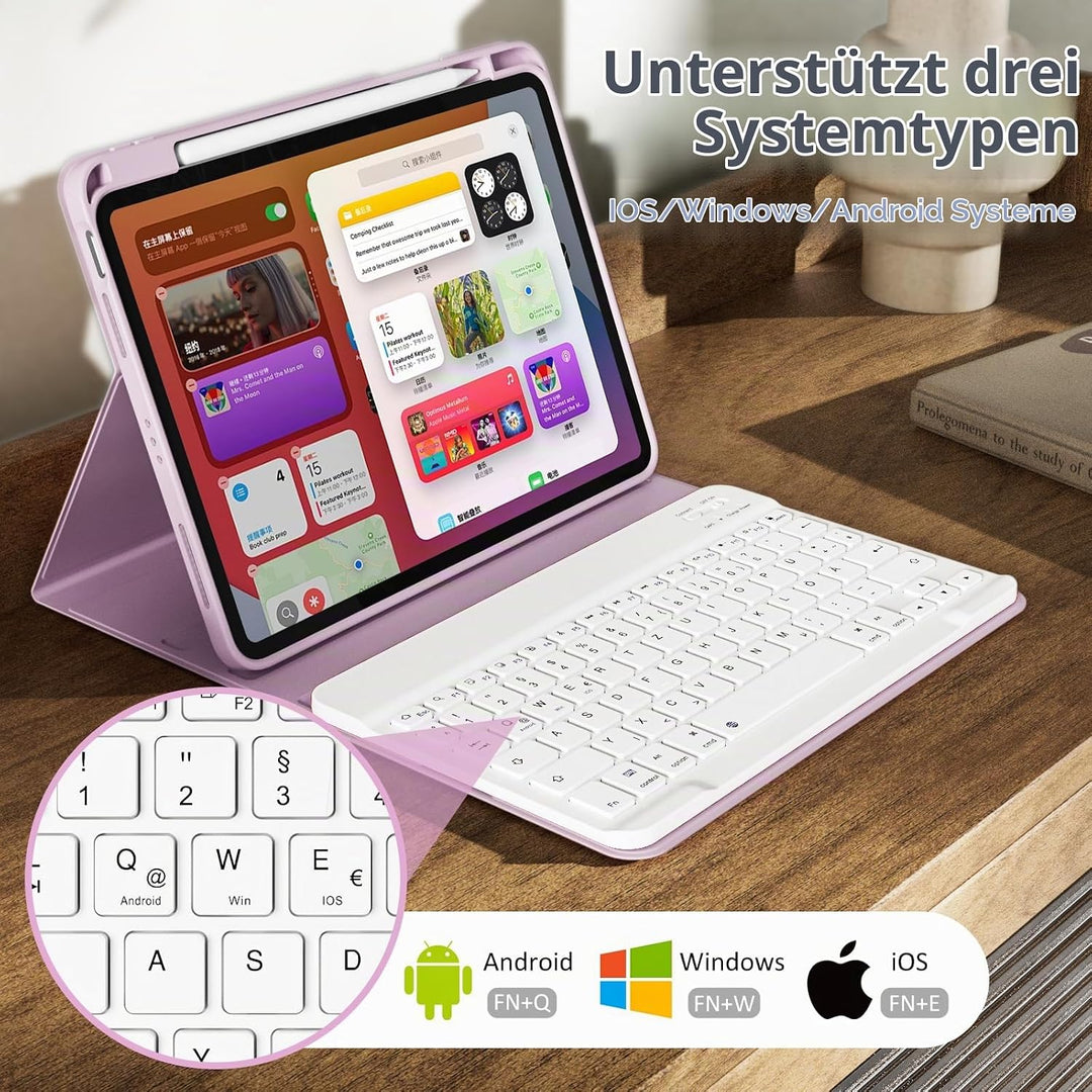 Hülle mit Tastatur für iPad Air 11 Zoll (2025 M3/2024 M2), iPad Air 5./4. Gen(2022/2020) 10.9 Zoll,
