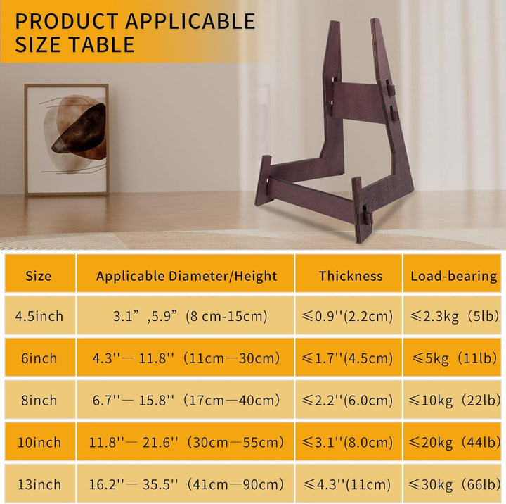 1 Packung 13 Zoll Holz Display Stand, Easel & Buchständer, Bilderrahmen Plattenhalter(13inch-1pcs),