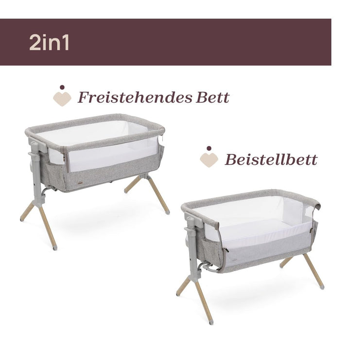 Chicco Next2Me Armonia Baby Beistellbett, aufklappbare Seitengitter, 11 Höhenstufen, höhenverstellba