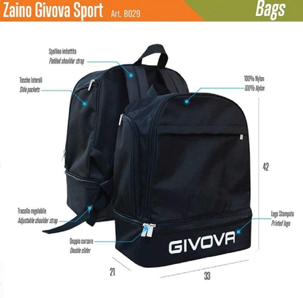 Givova Unisex Rucksack ZAINO Sport Azzurro Tg. UNICA UNICA Blau, UNICA Blau