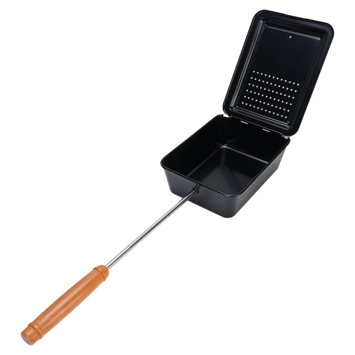 ciciglow Lagerfeuer Popcorn Popper, Popcorn Grill Tablett mit Holzgriff, Tragbare Eisenhandbuch Popc