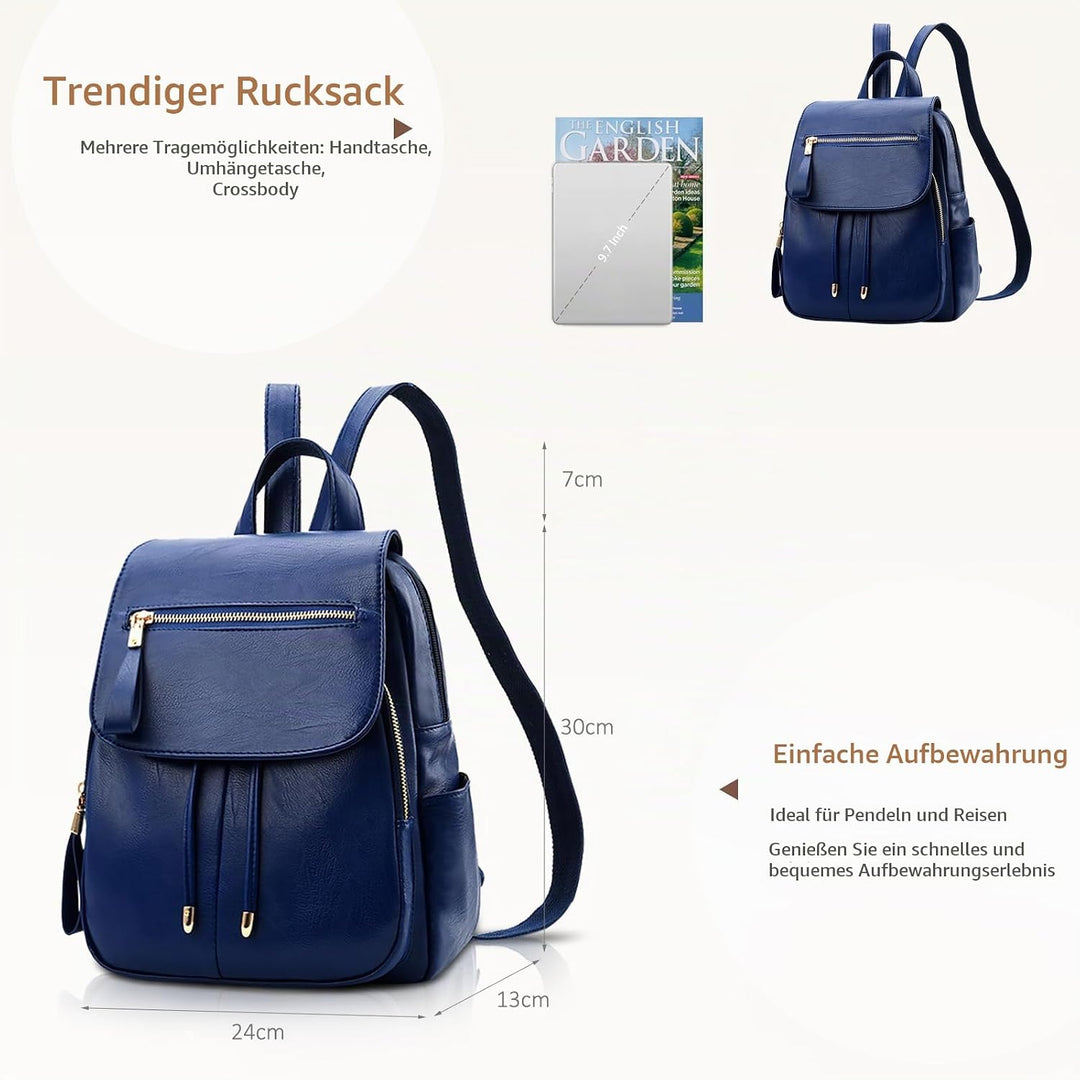 NICOLE&amp;DORIS Mode Frauen Rucksack Mini Rucksack Leder Damen Rucksack Umhängetasche Geldbörsen Mädche