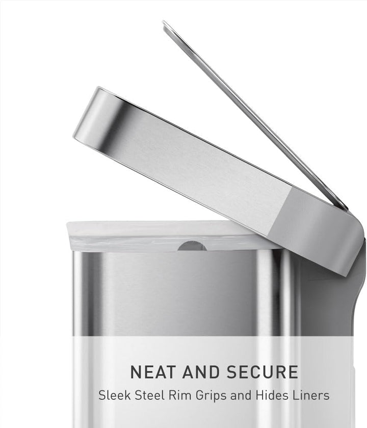 simplehuman CW2080 45 Liter, rechteckiger Treteimer mit Beutelfach, Mülleimer Küche, gebürsteter Ed