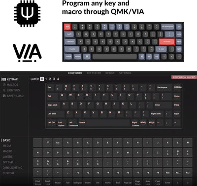 Keychron K6 Pro QMK/VIA Kabellose, mechanische Tastatur, US ANSI-Layout Hot-Swap-fähige Keychron K P