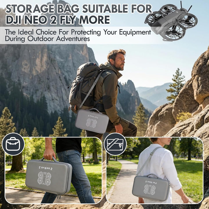 Tasche für DJI Neo 2 Zubehör, Tragbar PU Case mit Tragegurt für DJI Neo 2 Fly More Combo, Compatible