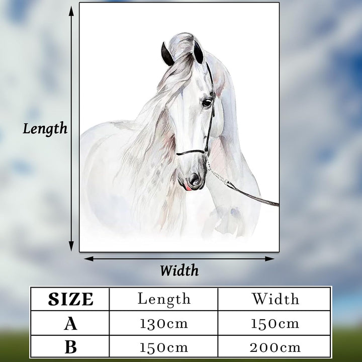 Pferd Kuscheldecke Flanell Decke Fleecedecke Flauschig Weich und Warme,3D Pferd Wohndecke Sofadecke