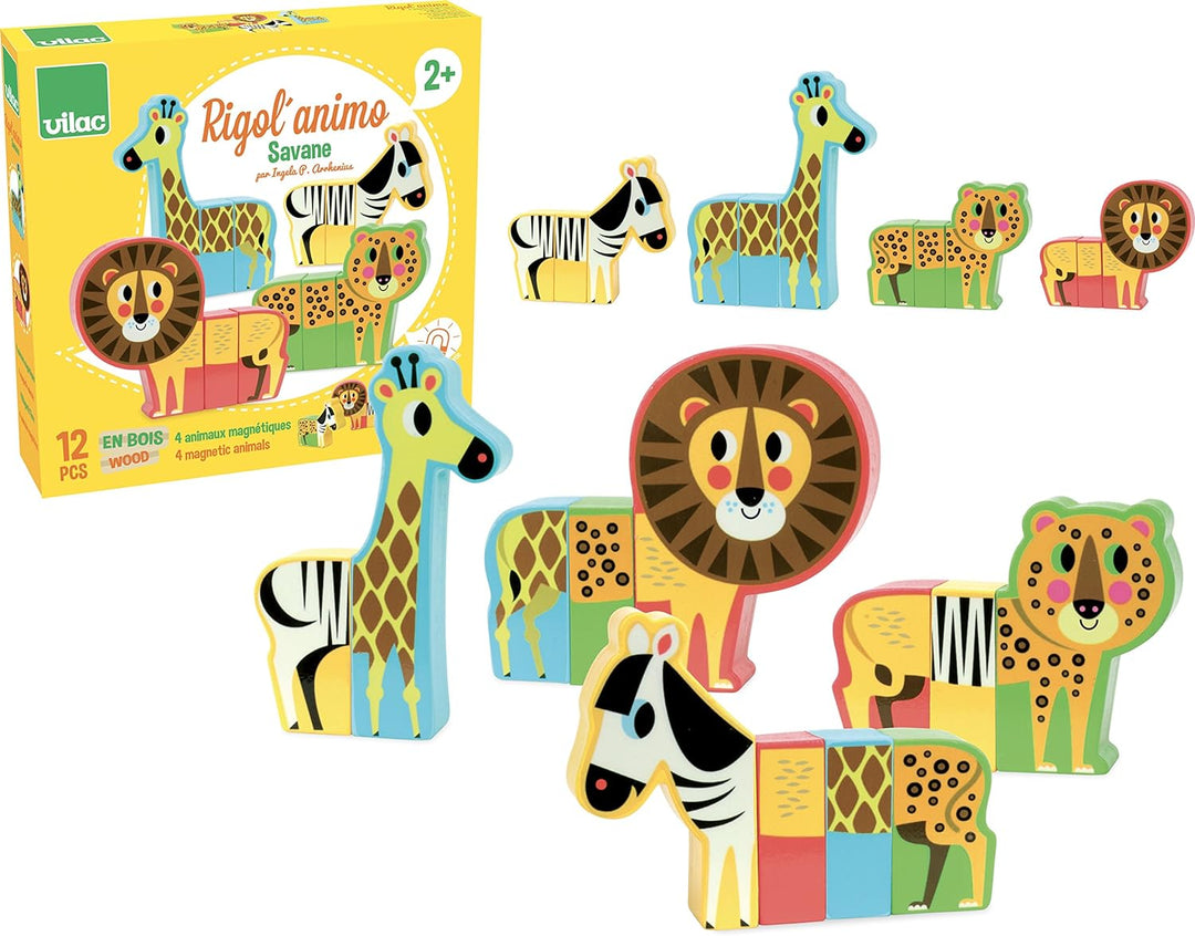 Vilac vilac7703 magnetisch Savannah Animals Set Tiere