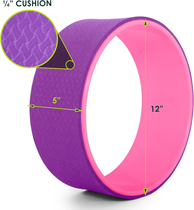 ProsourceFit Yoga Wheel Prop 12” for Improving Yoga Poses & Backbends, Flexibility, Balance, Stretch