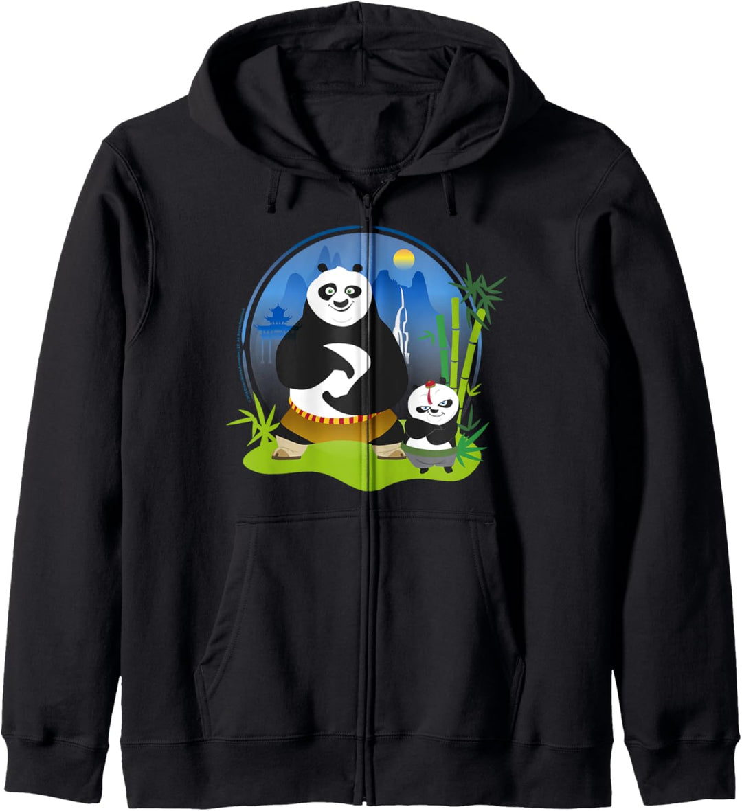 Kung Fu Panda Po And Bao Circle Portrait Kapuzenjacke