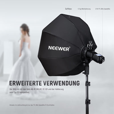 NEEWER Z1-N TTL Blitzgerät für Nikon DSLR Kameras, Rundkopf Blitzlicht 76Ws 2,4G 1/8000s HSS Blitz,