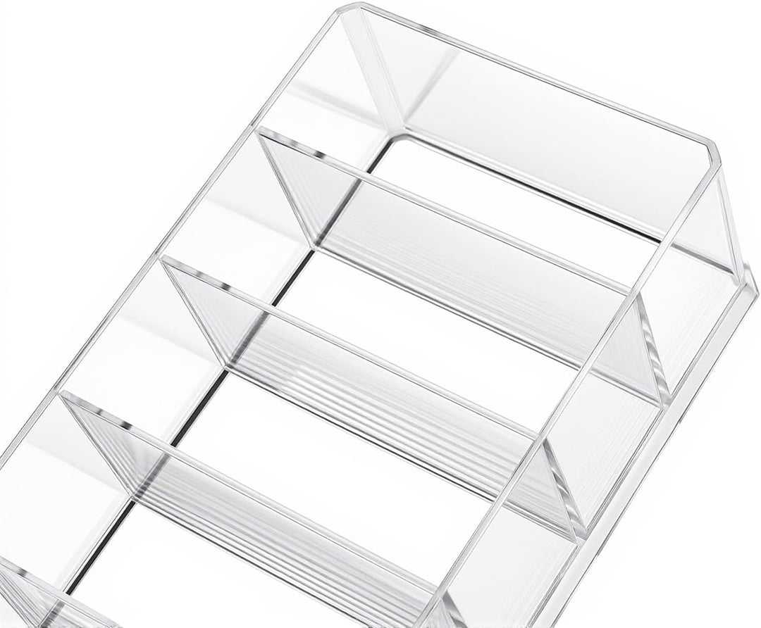 SINJEUN 6 Stück Kosmetik Organizer Acryl, 25,5 x 9 x 4,6cm 8 Fächer Make Up Organizer, Transparent S