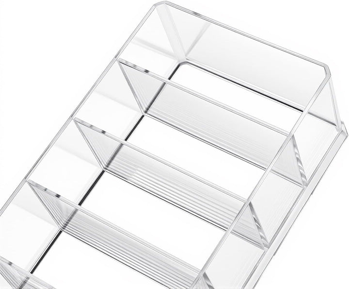 SINJEUN 6 Stück Kosmetik Organizer Acryl, 25,5 x 9 x 4,6cm 8 Fächer Make Up Organizer, Transparent S
