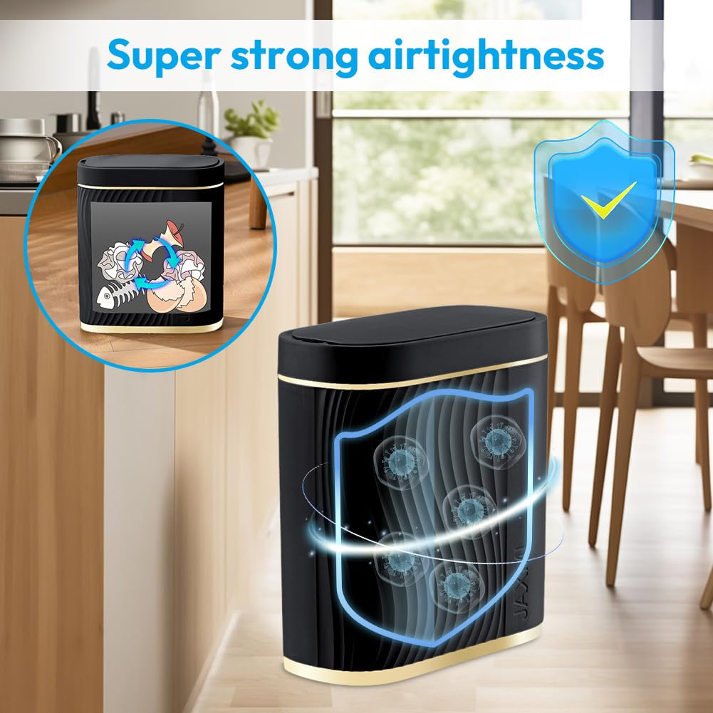 Mülleimer mit Sensor 8L Badezimmer Mülleimer,Automatischer Mülleimer mit Deckel Mülleimer Schmal - G