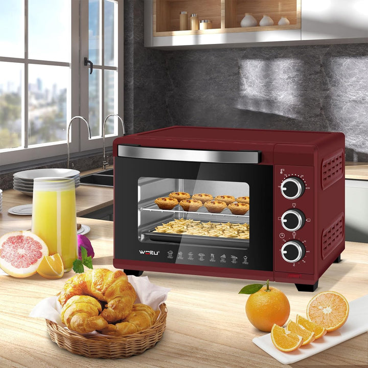 WOLTU Mini Backofen 21 L, elektrischer Minibackofen, Miniofen, Pizzaofen, 1280 W, 100-230 °C, Timer