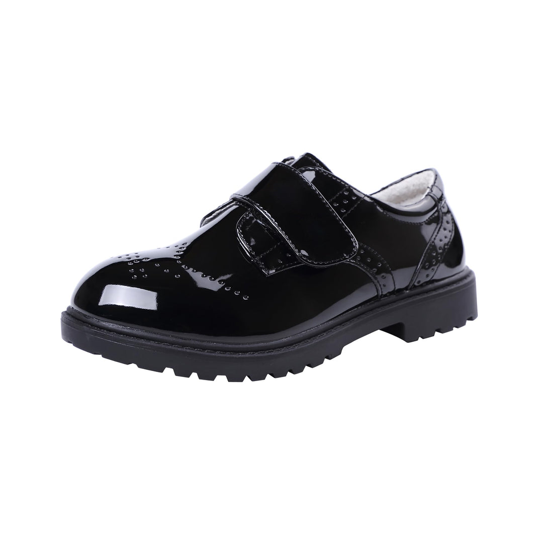 PPXID Jungen Schnürhalbschuhe wasserdichte Lackschuhe Schule Oxfords Uniform Hochzeit Anzugschuhe 35