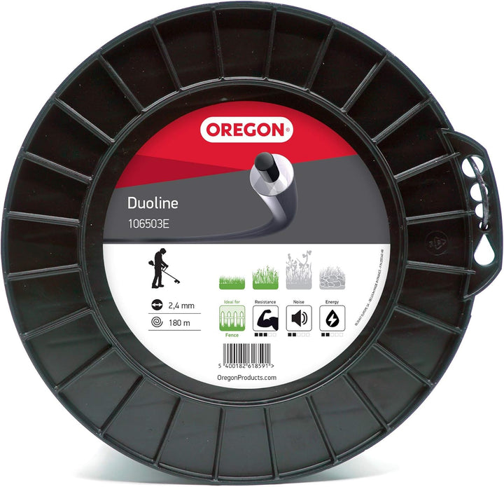 Oregon 106503E Duoline Mähfaden mit rundem Querschnitt, 2,4 mm, 180 Meter-Spule 2,4 MM X 180