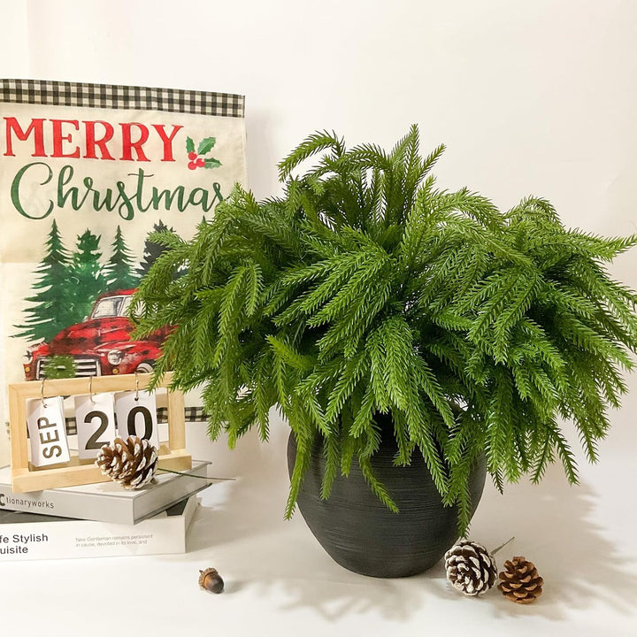 5 Stück Künstliche Tannenzweige Künstlich Zweige Deko Weihnachten Norfolk Pine Künstliche Kiefernzwe