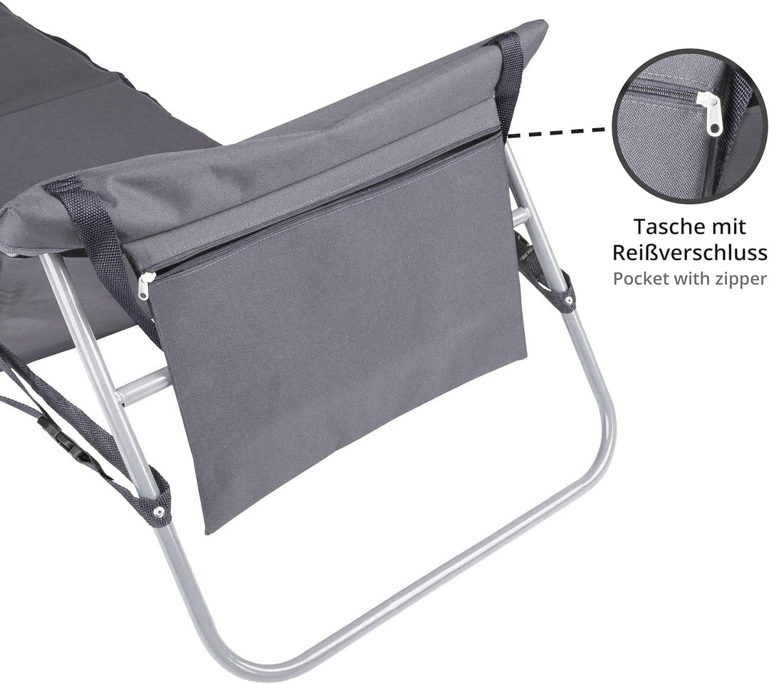 ONVAYA Premium Strandmatte 2cm gepolstert mit Rückenlehne | Strandliege faltbar | Strandmatratze | S