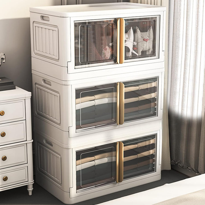 Ergocar Faltbare Kunststoff Aufbewahrungsbox, Stapelbare Aufbewahrungsbox mit Deckel und Rollen, Dop