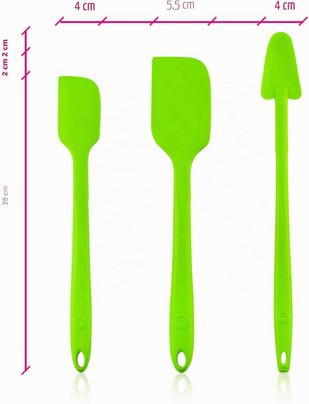 Kochblume Schaber-Set - Restelöffel L &amp; Design Teigschaber L &amp; Design Teigschaber M 3er Set | Premiu