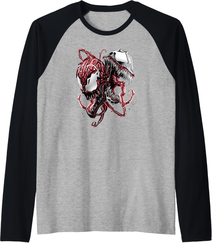 Marvel Comics Venom And Carnage Split Villain Portrait Raglan