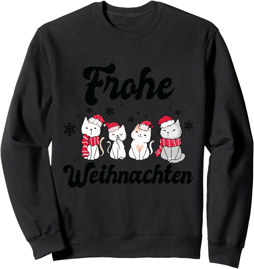 Weihnachten Weihnachtsmann Katzen Sweatshirt