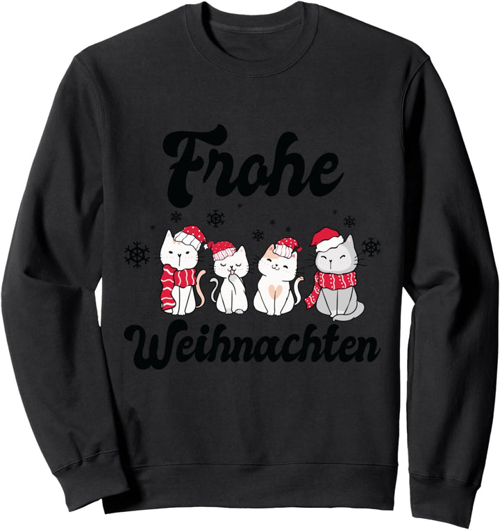 Weihnachten Weihnachtsmann Katzen Sweatshirt