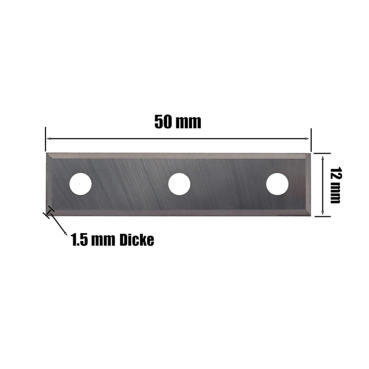 AKYLIN Wendeschneidplatten 2 Stück,50x12x1.5mm，4-Schneidkanten Wendemesser Hartmetalleinsätze (als E