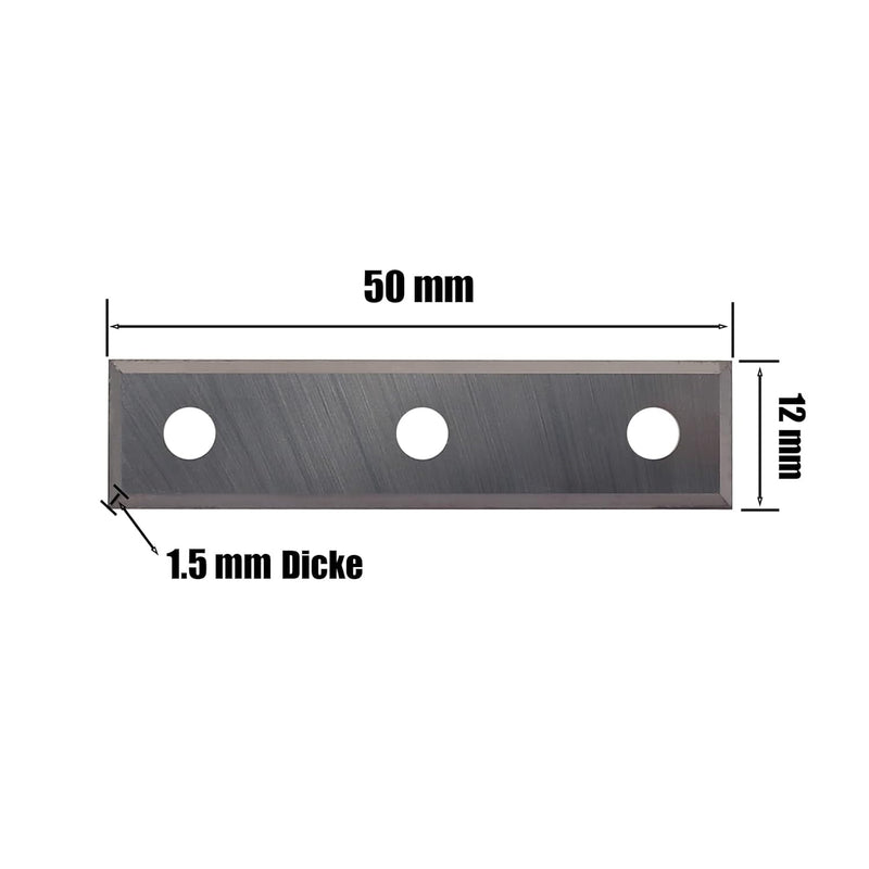 AKYLIN Wendeschneidplatten 2 Stück,50x12x1.5mm，4-Schneidkanten Wendemesser Hartmetalleinsätze (als E