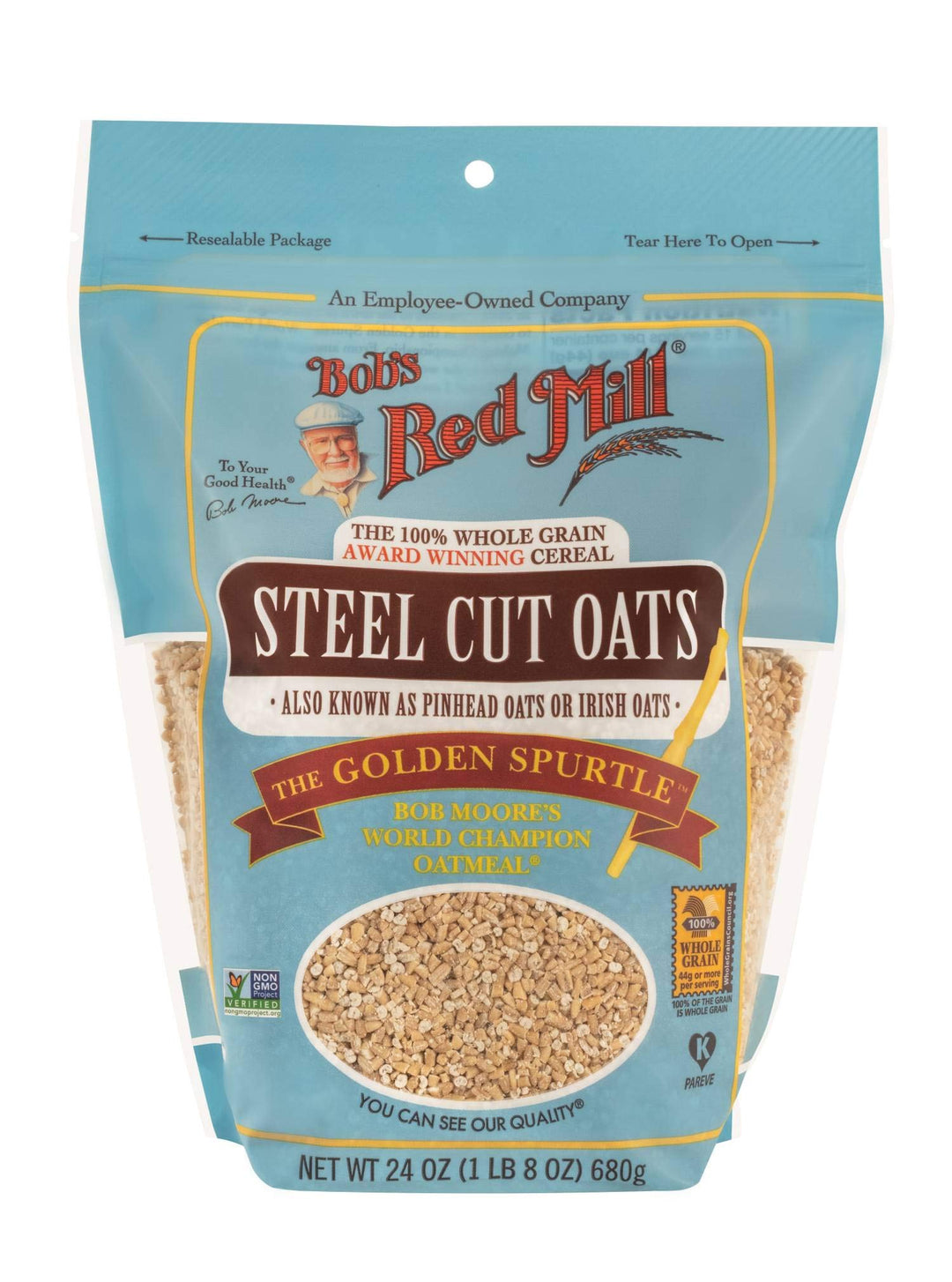 Bob's Red Mill Cut Oats, Stahl 680 ml Wiederverschliessbar 680 g (1er Pack), Wiederverschliessbar 68