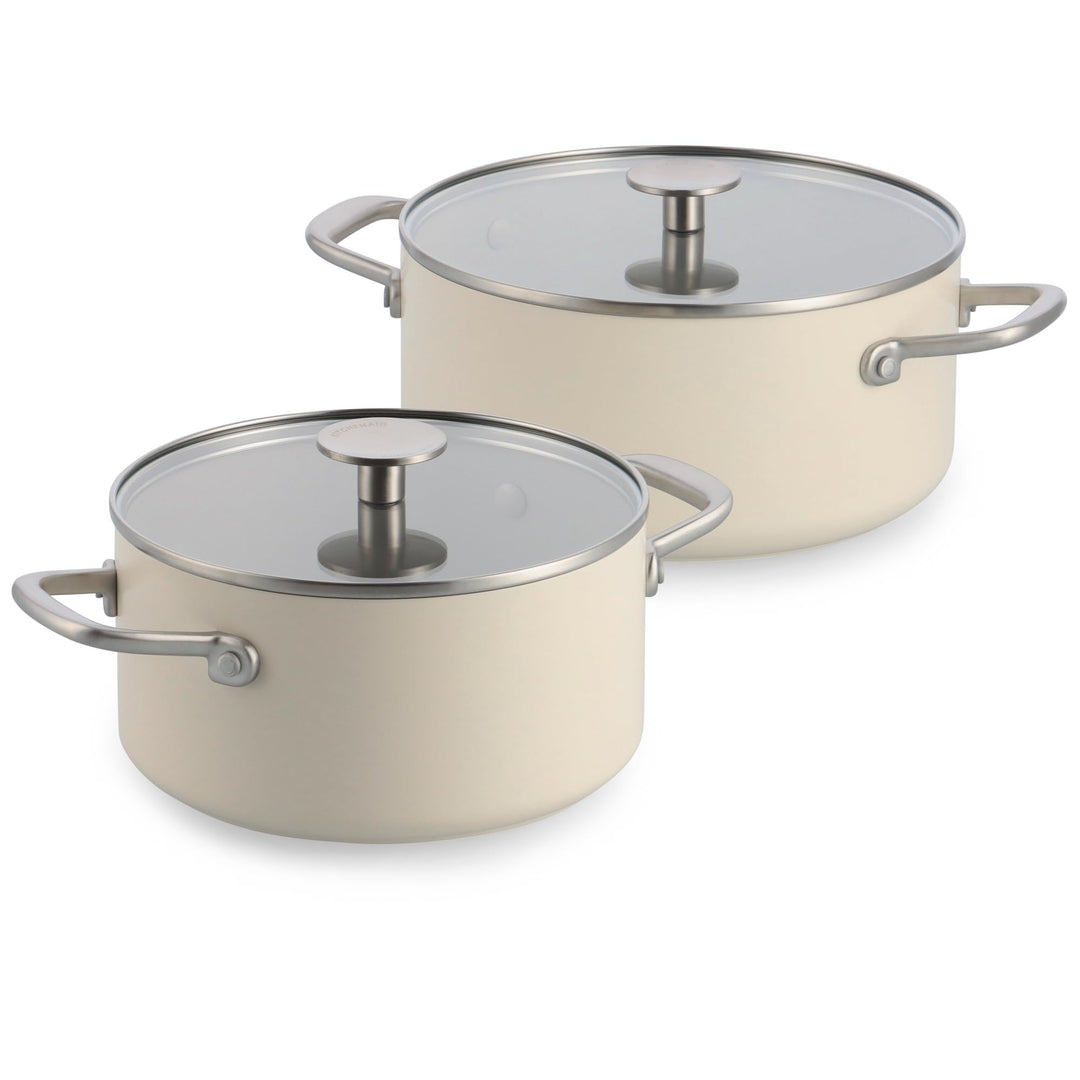 KitchenAid Advanced Forged Aluminium Topfset 4-teilig, Kochtöpfe 20 cm/3,11 L und 24 cm/4,91 L mit G