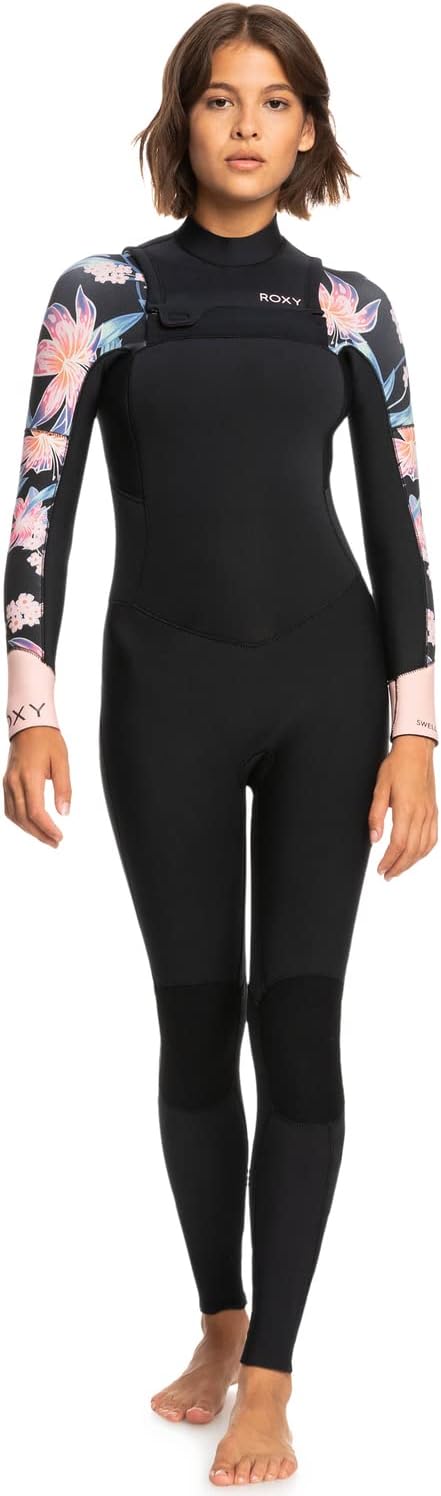 Roxy 5/4/3mm Swell Series - Chest-Zip-Neoprenanzug für Frauen ERJW103128. Noir – Anthracite Paradise