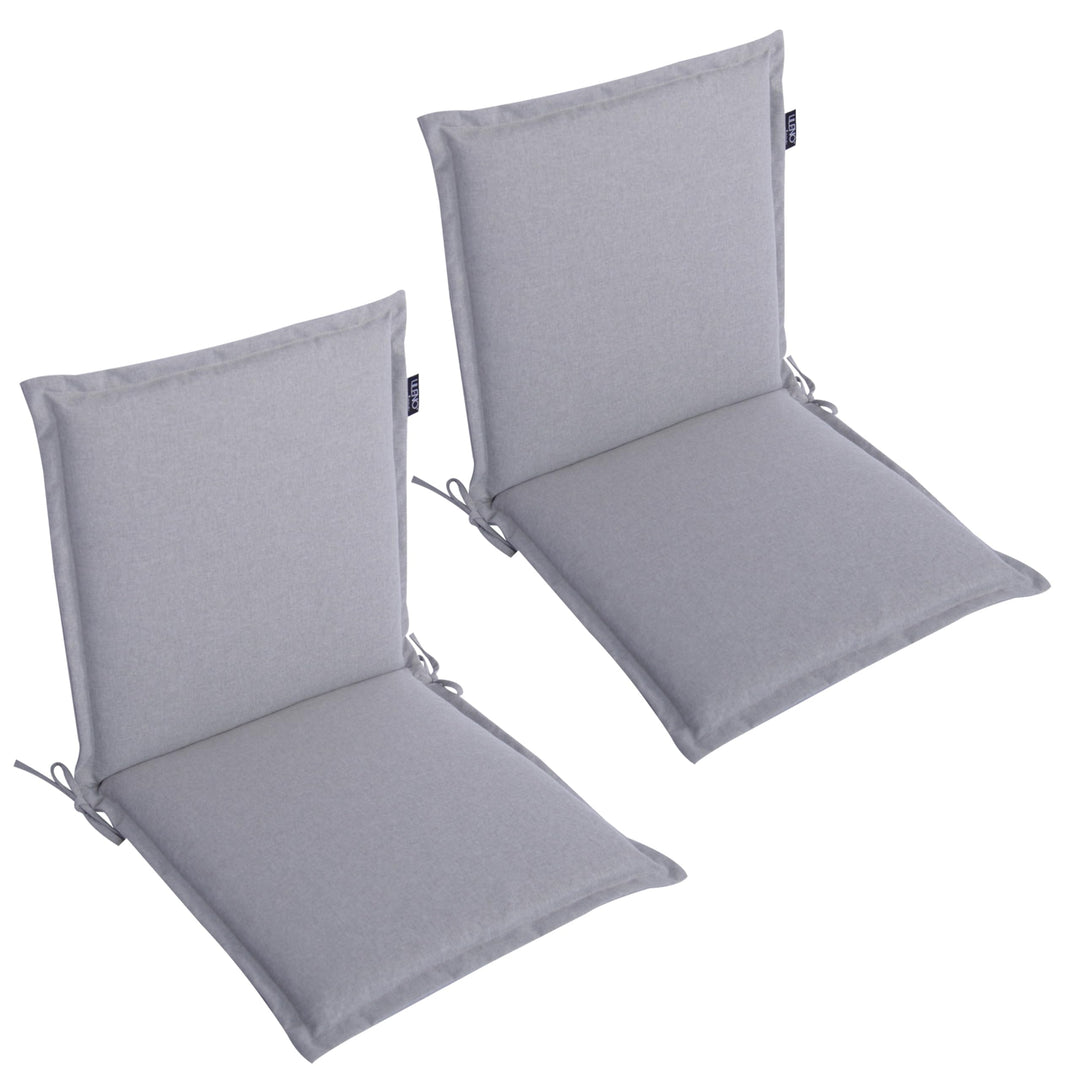 LILENO HOME Gartenstuhl Auflagen als [2er Set - Niedriglehner] in Silber - Bequeme Liegen als Sitzau
