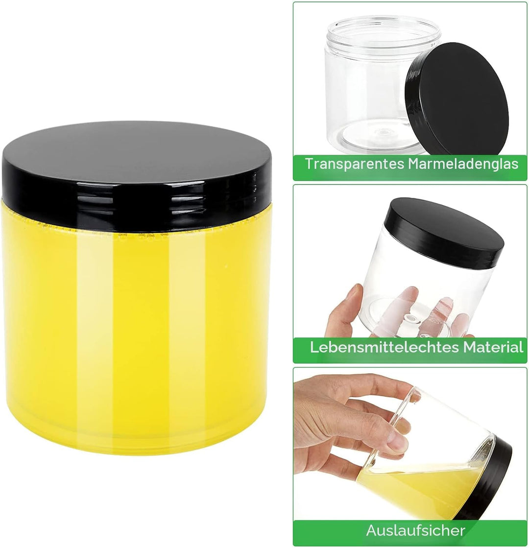 AKOLAFE 16er Set Vorratsdosen mit Deckel 500ml Vorratsgläser mit Deckel Luftdicht Transparente Plast