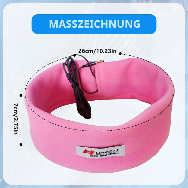 Sharplace Schlafkopfhörer Stirnband mit Kabel, Kopfhörer im Stirnband Sport, Soft Comfortable Wired