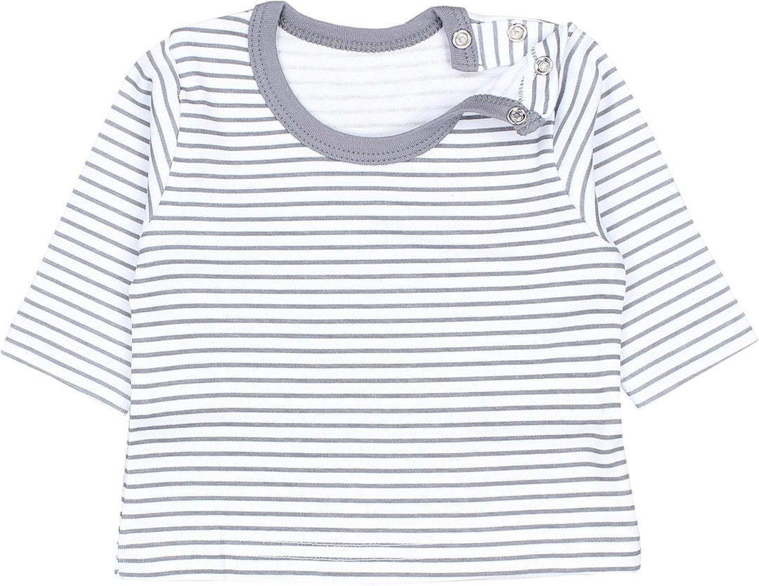 TupTam Baby Jungen Langarmshirt Gestreift 5er Set 50 Blau Dunkelgrün Weinrot Grau, 50 Blau Dunkelgrü