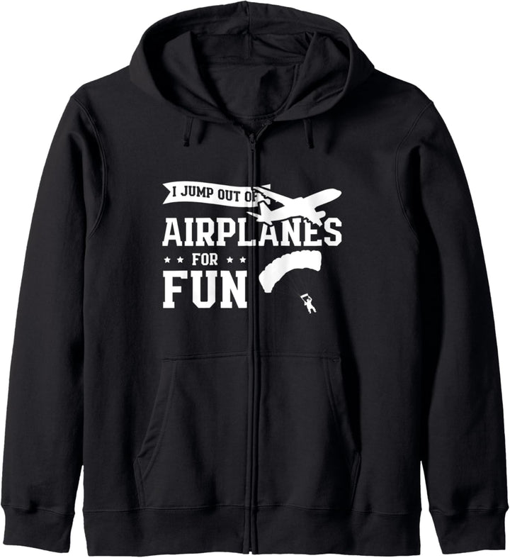Ich springe zum Spass aus Flugzeugen Gleitschirmfliegen Fallschirmspringer Sport Kapuzenjacke