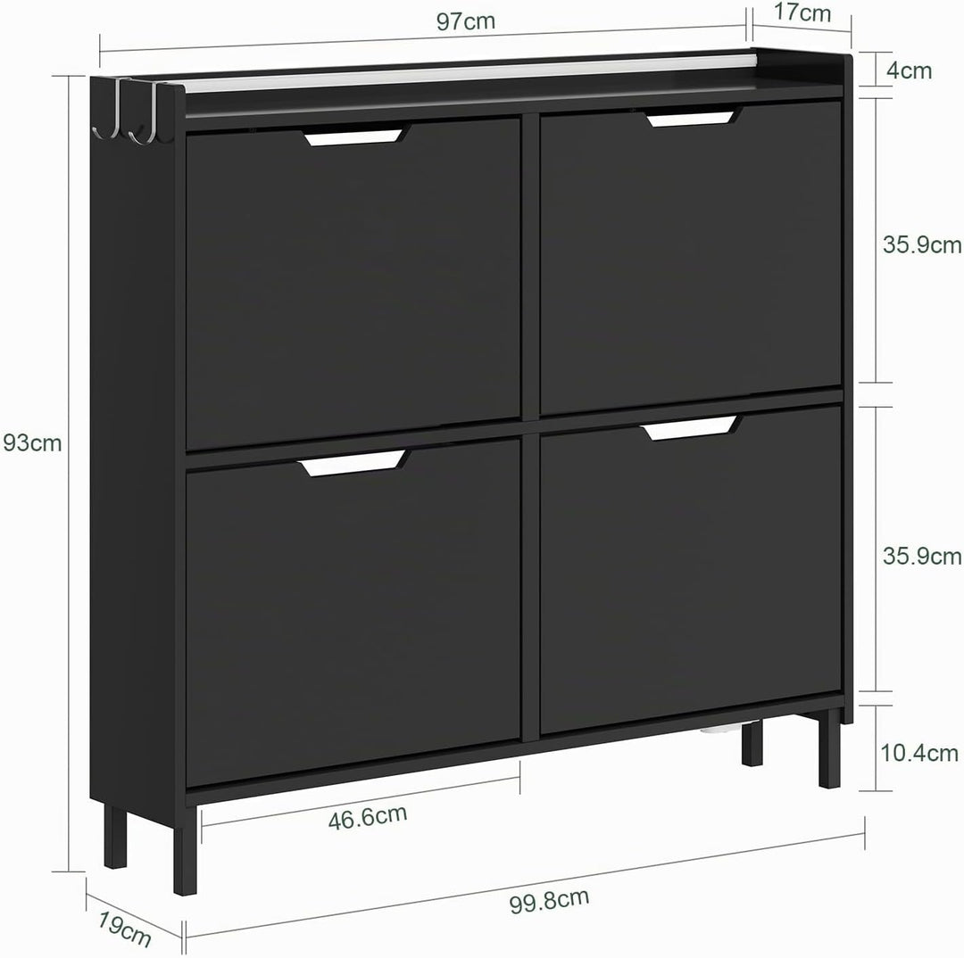 SoBuy Schuhschrank Schmal, Schuhregal, Schuhschrank Hängend mit Sensorlicht und 19 cm Tiefe, für Flu