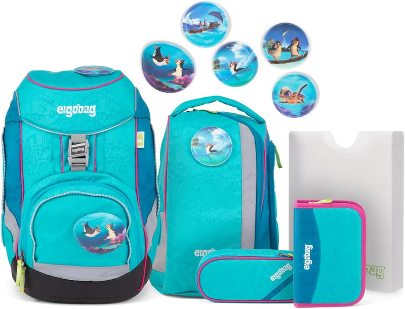 ergobag pack Set ergonomischer Schulrucksack Flexibel 6-teilig 1. Klasse Grundschule 35 cm Hula Hoop