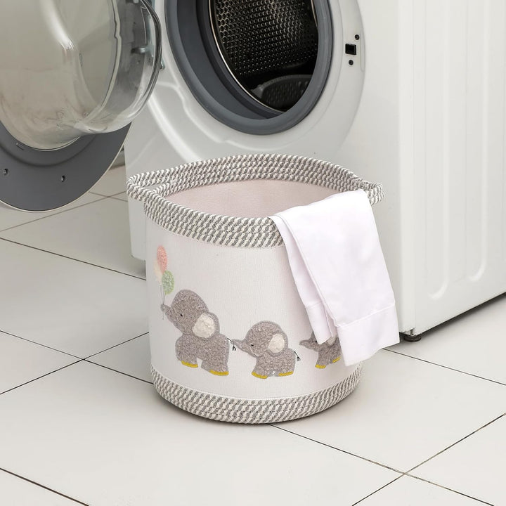 Baby Spielzeugkorb Wäschekorb Decke Körbe Niedlicher Elefant Kinderzimmer Aufbewahrungskorb, gewebte