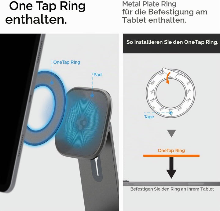 Spigen OneTap Easel Verstellbarer magnetischer Tablet Ständer mit Mehreren Winkeln Kompatibel mit iP