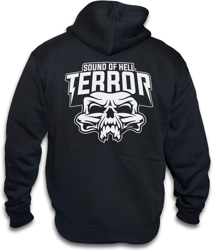 KNOW-MORE-STYLEZ Gabber Sweatjacke Terror Sound of Hell mit Kapuze S Schwarz, S Schwarz