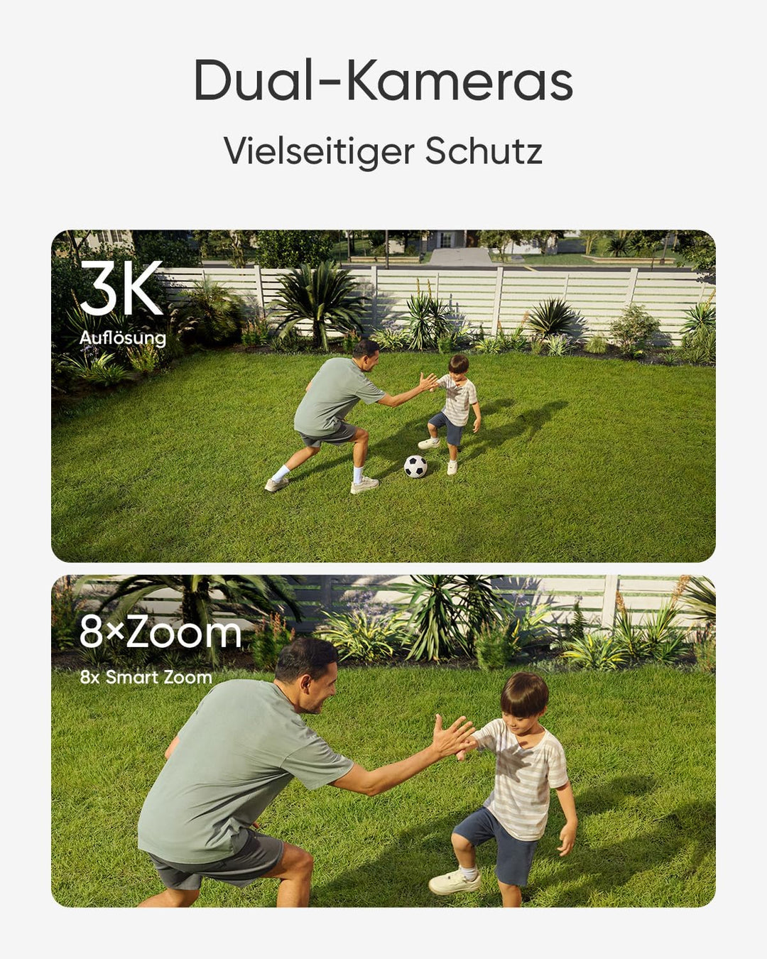 eufy Security Floodlight Camera E340, 360° Schwenk- & Neigefunkt., 24/7 Aufnahme, Dual-Band Wi-Fi, 2