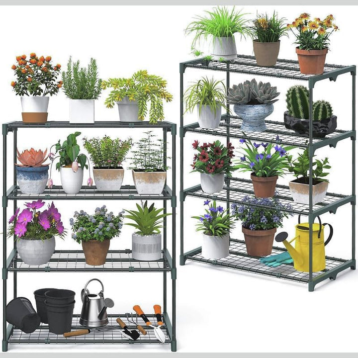 Pflanzenregal - Gartenregal 69x49x130 2er Set Pflanzenständer - Blumenständer Metall - Leiterregal -