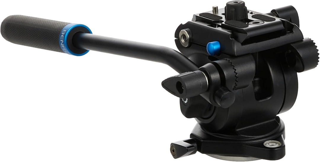 Benro S2 PRO Flat Base Fluid Video Head, 5.5 lb Max, 1/4"-20 Accessory Mounts, 3/8"-16 Head Mount, w